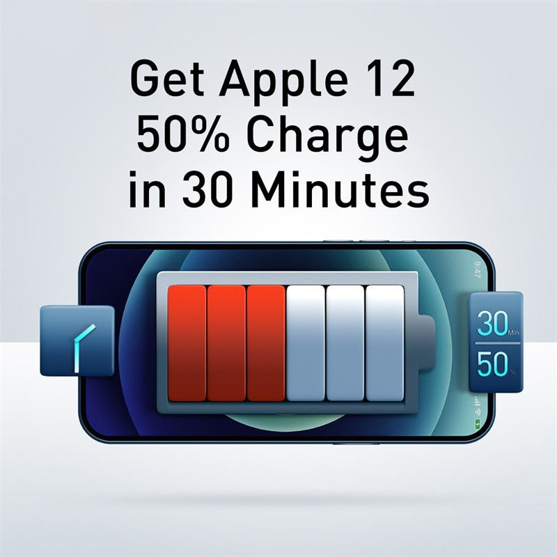 Baseus USB C Phone Charger 30W Type-C Fast Charger PD20W QC3.0 For iPhone 13 12 Pro Max Samsung Xiaomi Mini Compact For Travel