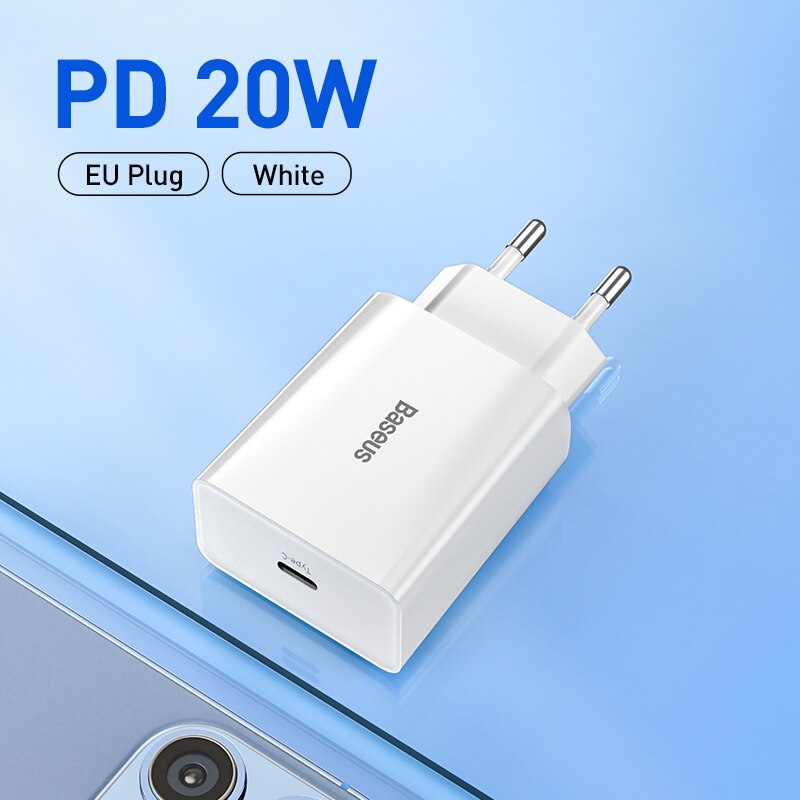 Baseus 20W Quick Charge QC 3.0 PD USB C Fast Charger Type C for iPhone 14 13 12 X Xs 8 Xiaomi Samsung Phone Tablet