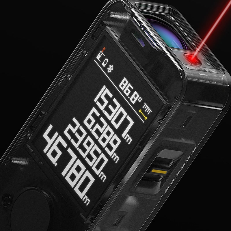 HOTO Smart Laser Measure Pro High Precision Digital Laser Tape Measuring Tool Rechargeable Laser Ruler Rangefinder LED Display